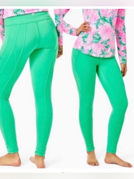 Lilly Pulitzer Pants - Lilly Pulitzer Luxletic S UPF 50+ Logo Weekender High- rise Leggings Green NWOT